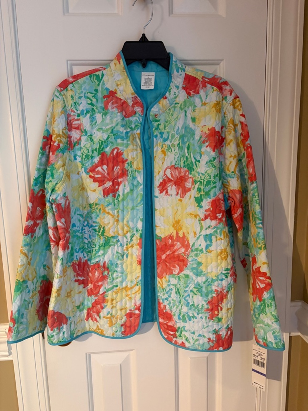 Alfred Dunner Floral Quilted Reversible Jacket NWT Size 18